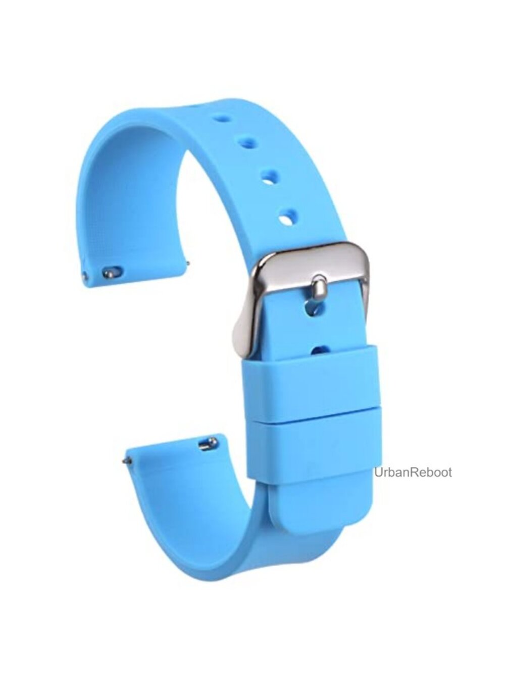 Silicone Watch Band 16mm Quick Release Rubber Strap Stainless Steel Buckle